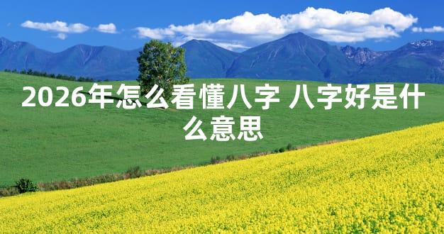 2026年怎么看懂八字 八字好是什么意思